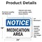 Signmission Medication Area, 24 in W x Rectangle, Vinyl Decal OS-2PACK-NS-D-1824-L-14189 - alternate 5